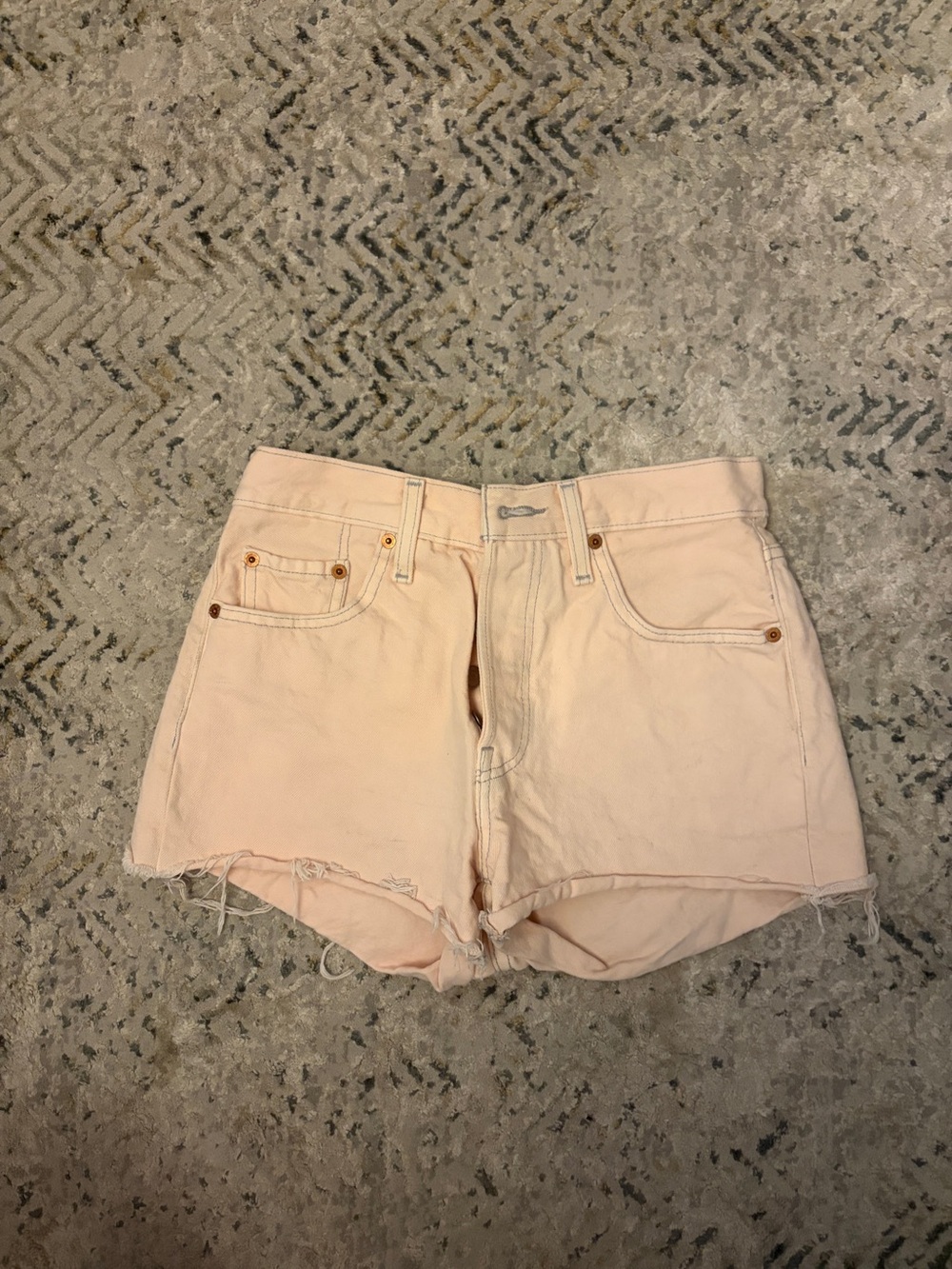 Levi's Light Pink High-Rise Denim Shorts